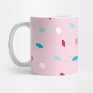 Colorful sprinkles on pink melting icing Mug